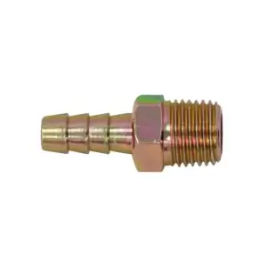 The 8mm Barbed To 1/4" Male Thread Blister Pack (JEFA006-CD) is shown on a white backgroundโavailable at tool hire Newry for your plumbing needs.