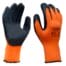 The Orange Thermal Gloves Extra Large - JEFGLOT-XL feature black textured palms and fingertips for grip, shown from both sides—perfect for tool hire Newry projects in cold weather.