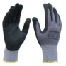 The Black Platinum Fitters Glove Large - JEFGLPF-L features grey and black design with "Jefferson" branding, shown palm up and down—perfect for tool hire Newry projects or everyday DIY tasks.
