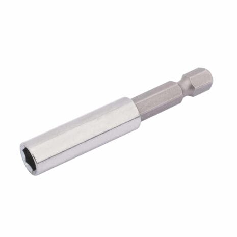 The Draper Magnetic Bit Holder (60mm) 1/4" (F) x 1/4" (M) features a durable metal body and is ideal for professional use or tool hire in Newry projects.