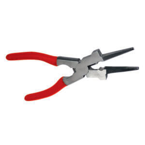 A pair of metal pliers with red handles, shown open against a white background—ideal for various tasks and available through tool hire Newry.