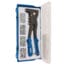A rivet gun with blue handles is stored in a plastic case alongside multiple compartments containing assorted rivets, available for tool hire Newry.