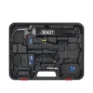 Sealey Cordless Grease Gun 18V kit includes battery, charger, and accessories in a hard plastic case—perfect for tool hire Newry pros needing dependable equipment.