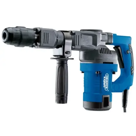 A Draper Expert 230V SDS Max Breaker, 7kg (81077), with a side handle and mains power supply, is available for tool hire in Newry, shown against a plain white background.