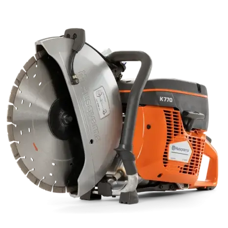 Husqvarna K770 Concrete Saw 12″ & 14″ Petrol Disc Cutter The Husqvarna K770 Concrete Saw 12″ & 14″ Petrol Disc Cutter, with its orange and grey casing, is perfect for tool hire Newry projects that need reliable and efficient cutting performance.
